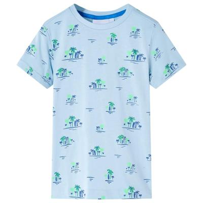 Kindershirt met palmbomenprint 92 lichtblauw Kindershirt met palmbomenprint 92 lichtblauw