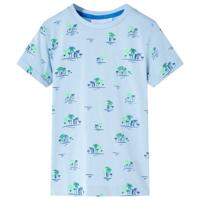 Kindershirt met palmbomenprint 92 lichtblauw - thumbnail