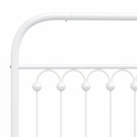 Bedframe met hoofdbord metaal wit 140x190 cm - thumbnail