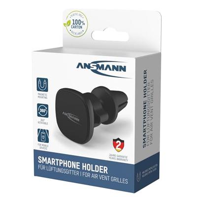 Ansmann Smart Lüftung Telefoonhouder voor in de auto Magneetbevestiging 2 - 12 mm Bevestigingswijze (auto): Ventilatierooster Ansmann Smart Lüftung Telefoonhouder voor in de auto Magneetbevestiging 2 - 12 mm Bevestigingswijze (auto): Ventilatierooster