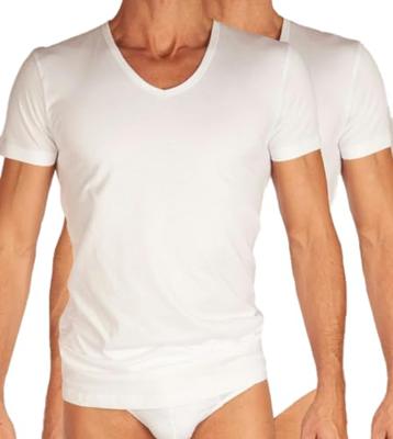 Ten Cate Organic T-shirt V-hals 2-pack wit
