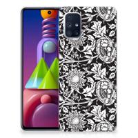 Samsung Galaxy M51 | TPU Case | Black Flowers - thumbnail