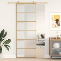 Schuifdeur 76x205 cm mat ESG-glas en aluminium goudkleurig - thumbnail