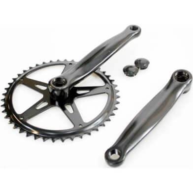 Hzb kettingwiel/crankset staal 46 tands 170 mm 1/8 + 3/32 zwart