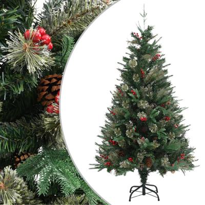 VidaXL Kerstboom met dennenappels 150 cm pvc en pe groen