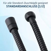 Ben doucheslang metaal 125cm gestructureerd zwart - thumbnail