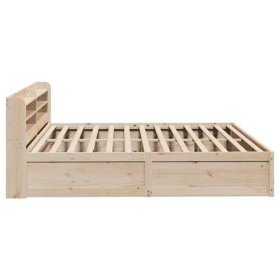 Bedframe met hoofdbord massief grenenhout 200x200 cm - thumbnail