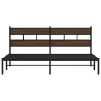 Bedframe met hoofdbord zonder matras bruin eiken 180x200 cm - thumbnail