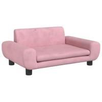 Kinderbank 70x45x33 cm fluweel roze - thumbnail