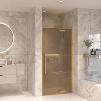 Nisdeur Set Sanivo Vigo Champagne Glas 140x200 Geborsteld Goud Messing - thumbnail