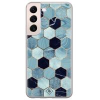 Samsung Galaxy S22 Plus siliconen hoesje - Blue cubes - thumbnail
