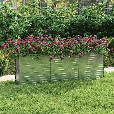 VidaXL Plantenbak verhoogd 240x40x77 cm gegalvaniseerd staal zilver VidaXL Plantenbak verhoogd 240x40x77 cm gegalvaniseerd staal zilver