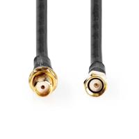Nedis Antennekabel | SMA Male | SMA Female | Verguld | 50 Ohm | Dubbel Afgeschermd | 5.00 m | Rond | PVC | Zwart | Label - CSGL02400BK50 - thumbnail