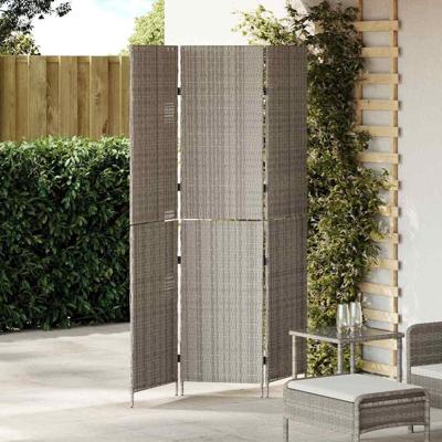 Kamerscherm Grijs 147 x 180 cm poly rattan
