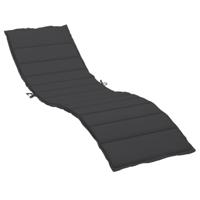 VidaXL Ligbedkussen 200x60x3 cm oxford stof zwart - thumbnail