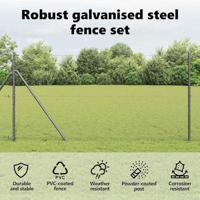 VidaXL Afrasteringspaal grijs 25 x 1,4 m (25 mm gaas) staal en pvc - thumbnail