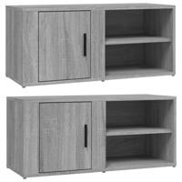 Tv-meubels 2 st 80x31,5x36 cm bewerkt hout grijs sonoma eiken - thumbnail