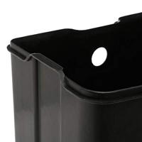 5Five Prullenbak|pedaalemmer - zwart - metaal - 6 liter - 23 x 32 cm - thumbnail