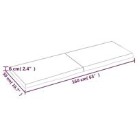 Wastafelblad 160x50x6 cm behandeld massief hout donkergrijs - thumbnail