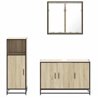 3-delige Badkamermeubelset bewerkt hout sonoma eikenkleurig - thumbnail