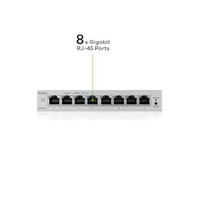 Zyxel GS1200-8V3 Managed L2 Gigabit Ethernet (10/100/1000) Desktop Grijs