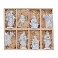 Kerstgroep wit 8-delig 10 cm kerstversiering Euromarchi - Euromarchi - thumbnail
