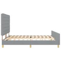 Bedframe met hoofdeinde Lichtgrijs 180 x 200 cm Stof - thumbnail