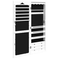Sieradenkast met spiegel wandgemonteerd 37,5x10x106 cm wit - thumbnail