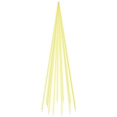 VidaXL Vlaggenmast kerstboom 732 led's warmwit 500 cm