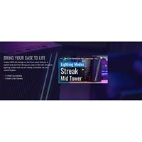 Aerocool streak midi tower behuizing (zwart | 3x usb-a | rgb | window) - thumbnail