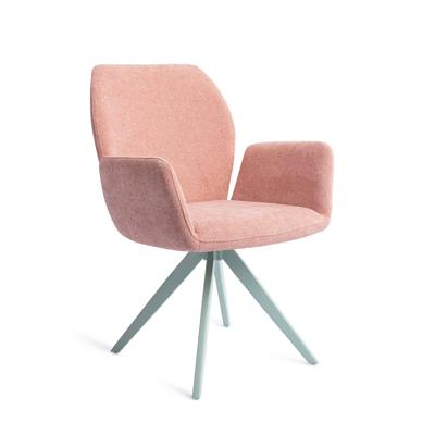 Jesper Home Draaibare Eetkamerstoel 'Misaki' Turn Mint, kleur Anemone