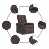 Fauteuil verstelbaar stof donkerbruin - thumbnail