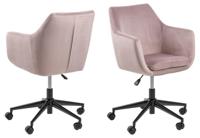 Bendt Bureaustoel 'Rikke' Velvet, kleur Dusty Rose - thumbnail