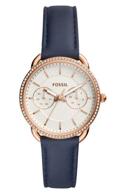 Fossil Multifonctionnelle Tailor En Cuir Bleu Marine ES4394 Fossil Multifonctionnelle Tailor En Cuir Bleu Marine ES4394