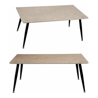 Hoofdtafel Wit Zwart Steen Metaal Melamine Hout MDF