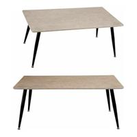 Hoofdtafel Wit Zwart Steen Metaal Melamine Hout MDF - thumbnail