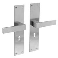 Intersteel Deurklink Amsterdam met schild 250x55x2mm sleutelgat 56mm geborsteld rvs - thumbnail