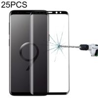 25 stuks voor Galaxy S9 9H oppervlakte hardheid 3D gebogen rand anti-kras Full Screen HD gehard glas screen protector (zwart) - thumbnail