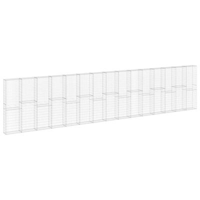 Schanskorfmuur met deksels 900x30x200 cm gegalvaniseerd staal