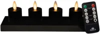 Set 4 St Inductive Rechargeable Black Tealight Moving Flame Anna's Collection - Annas collection - thumbnail