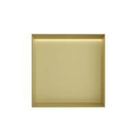 Hotbath &More Inbouwnis - 30 x 30 x 10 cm - Frameless - met LED-verlichting - Geborsteld Messing PVD - thumbnail