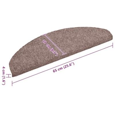 VidaXL Trapmatten zelfklevend 30 stuks 65x21x4 cm lichtbruin halfrond groot VidaXL Trapmatten zelfklevend 30 stuks 65x21x4 cm lichtbruin halfrond groot