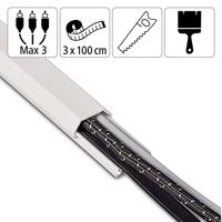 Hama Kabelgoot Zelfklevend Hoekig 100x2.1x1 cm PVC/Wit 3 Stuks - thumbnail