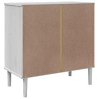 Dressoir SENJA rattan-look 80x40x80 cm massief grenenhout wit - thumbnail