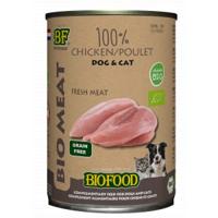 BF Petfood Biofood Organic 100% kippenvlees natvoer hond & kat (400 g) 12 x 400 g - thumbnail