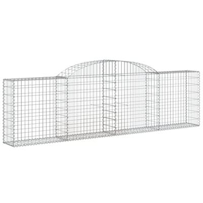 VidaXL Schanskorf gewelfd 300x30x80/100 cm gegalvaniseerd ijzer VidaXL Schanskorf gewelfd 300x30x80/100 cm gegalvaniseerd ijzer
