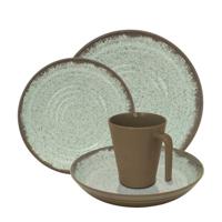 Eurotrail tafelservies Rock melamine groen/bruin 16-delig - thumbnail