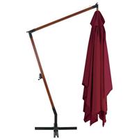 Zweefparasol met houten paal 400x300 cm bordeauxrood - thumbnail