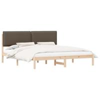 Bedframe met Gevoerd Hoofdgedeelte Taupe 200 x 200 cm - thumbnail