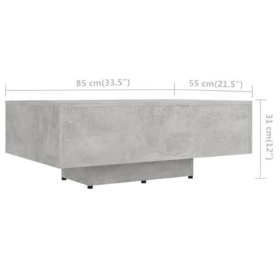 Salontafel 85x55x31 cm spaanplaat betongrijs